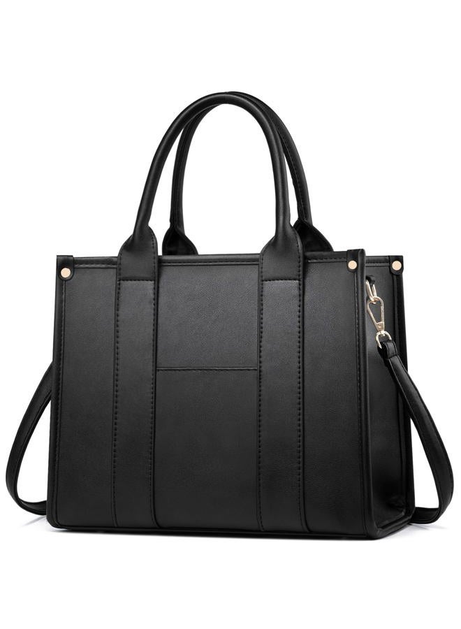 COCIFER Crossbody Purses for Women Shoulder Bag Handbags PU Leather Tote Top Handle Bags, Black, Tote Bag for Women - Image 1