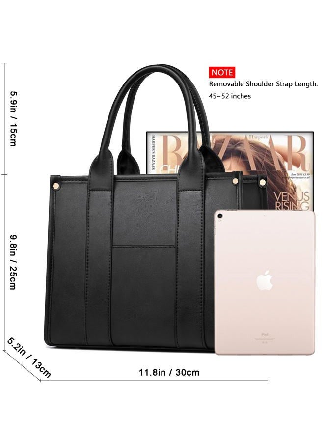 COCIFER Crossbody Purses for Women Shoulder Bag Handbags PU Leather Tote Top Handle Bags, Black, Tote Bag for Women - Image 5