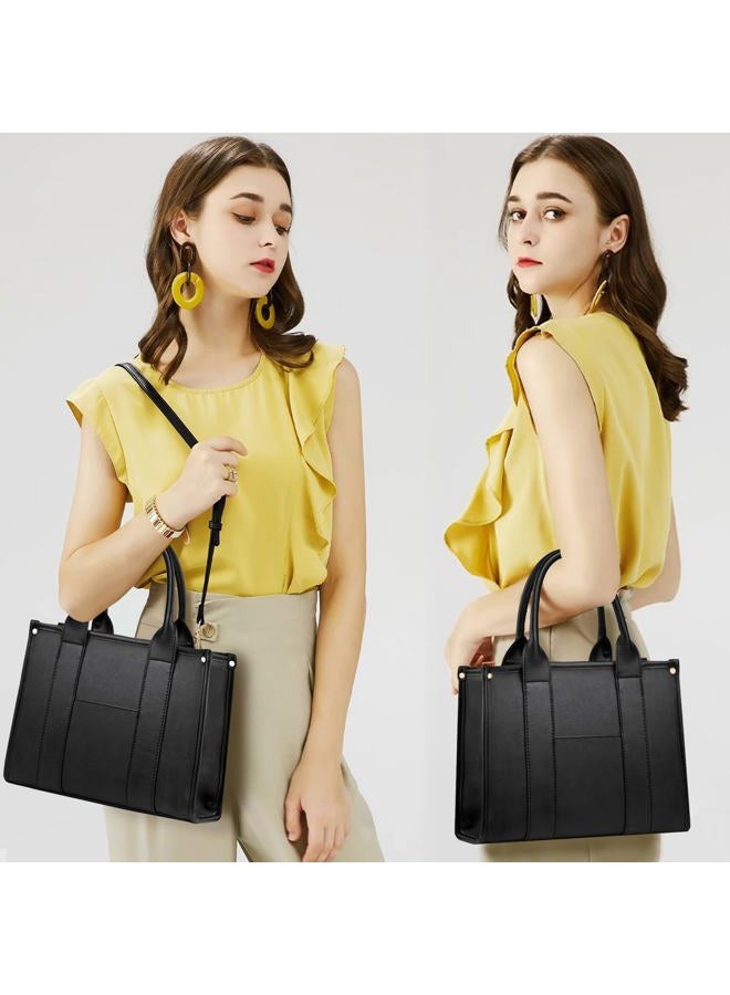 COCIFER Crossbody Purses for Women Shoulder Bag Handbags PU Leather Tote Top Handle Bags, Black, Tote Bag for Women - Image 2