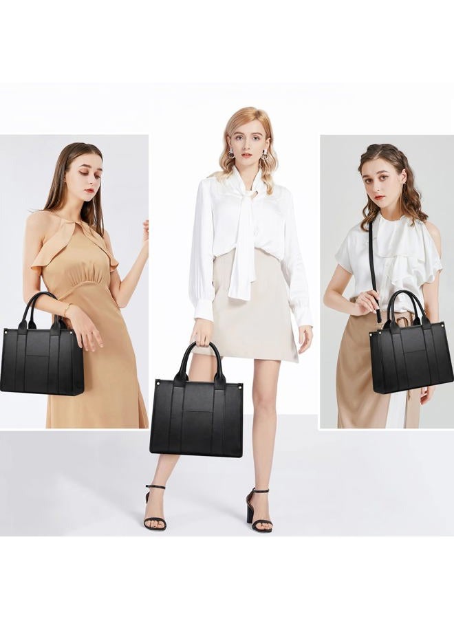 COCIFER Crossbody Purses for Women Shoulder Bag Handbags PU Leather Tote Top Handle Bags, Black, Tote Bag for Women - Image 3