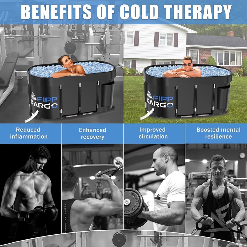 Fippkargo Ice Bath Tub for Athletes - 129 Gal Cold Plunge Tub for Recovery, Portable Bathtub Adult, Outdoor Large Oval Ice Plunge for Ice Bath, Cold Tub for Home, Gyms, Indoor, and Cold Water Training - Image 3