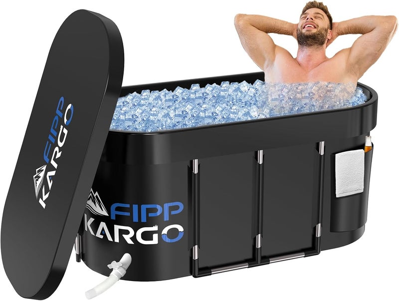 Fippkargo Ice Bath Tub for Athletes - 129 Gal Cold Plunge Tub for Recovery, Portable Bathtub Adult, Outdoor Large Oval Ice Plunge for Ice Bath, Cold Tub for Home, Gyms, Indoor, and Cold Water Training - Image 1