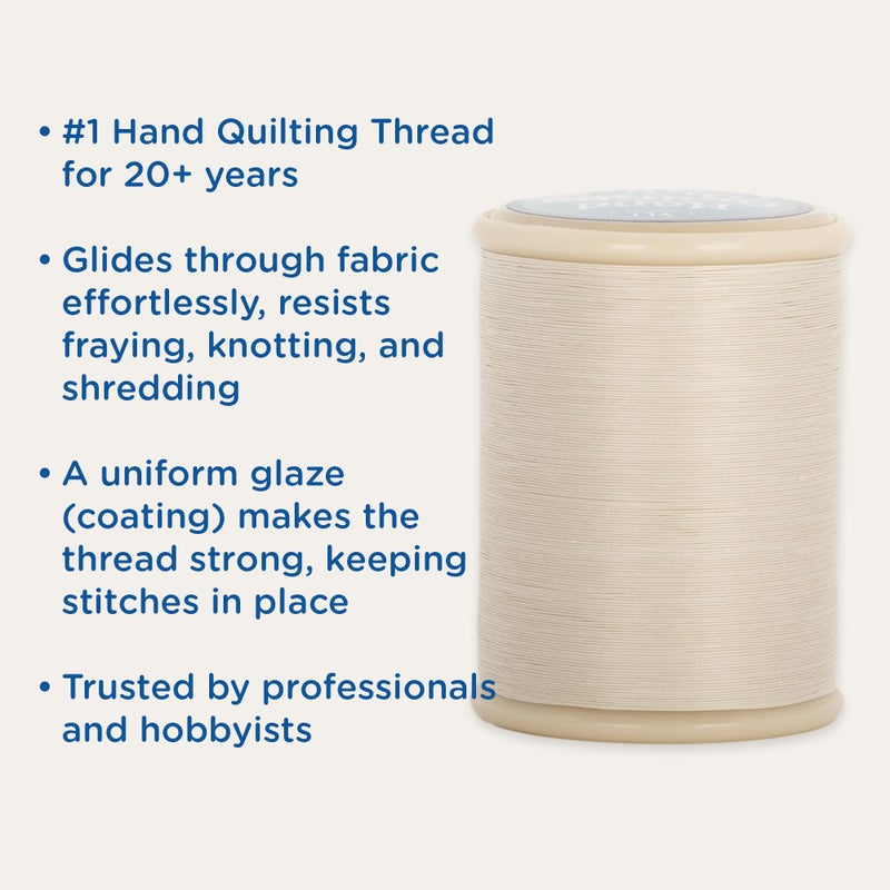 YLI Threads YLI Hand Quilting Thread - 100% Egyptian Cotton, Glazed, Strong & Tangle-Free, 500 yd. Spool - Natural - Image 4
