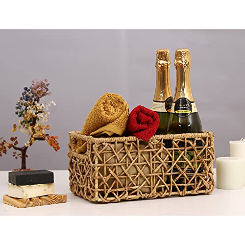 AKWAY Natural Raffia Storage Bin Basket Organizer (11 x 7 x 5) Raffia,Pack of 1 - Image 1