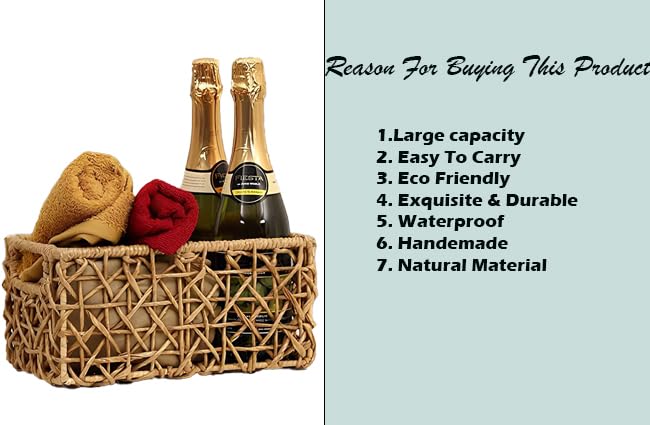 AKWAY Natural Raffia Storage Bin Basket Organizer (11 x 7 x 5) Raffia,Pack of 1 - Image 3