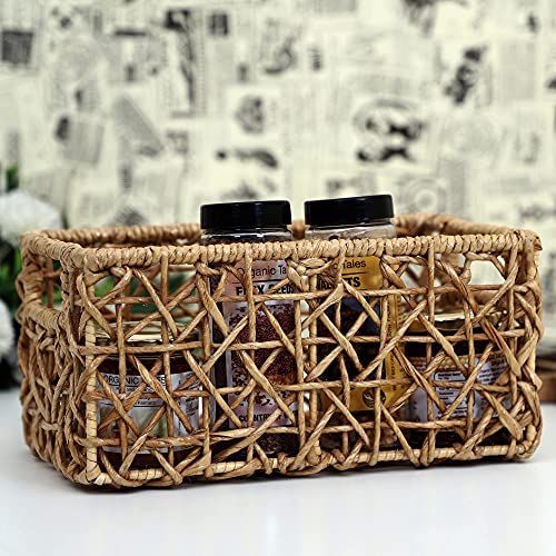 AKWAY Natural Raffia Storage Bin Basket Organizer (11 x 7 x 5) Raffia,Pack of 1 - Image 2