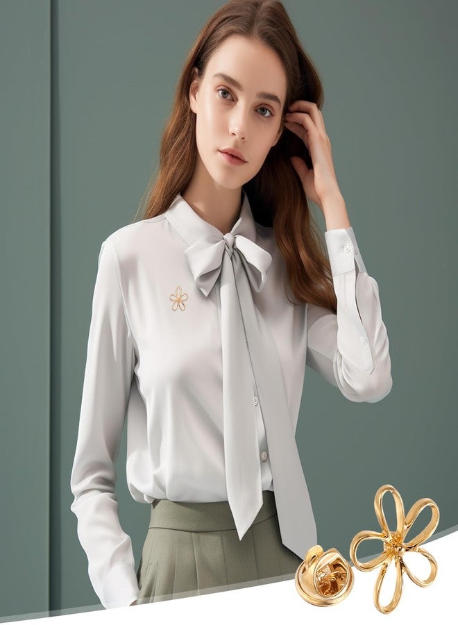 Sliverdew Flower Modesty Pins 20 PCS Lapel Pins for Clothes, Safety Cover up Shirt Button Pin No Sew Reusable Detachable Anti-Exposure Fixed Brooches for Scarf,Bag,Pocket or Cardigan - Image 2