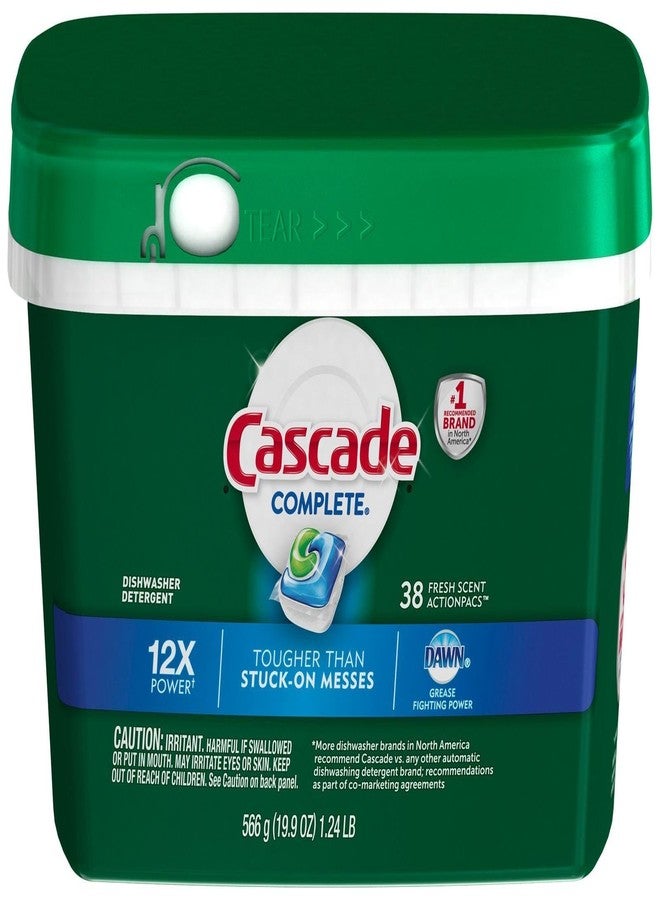 Cascade Complete Actionpacs Dishwasher Detergent, Fresh Scent, 38 Count - Image 1