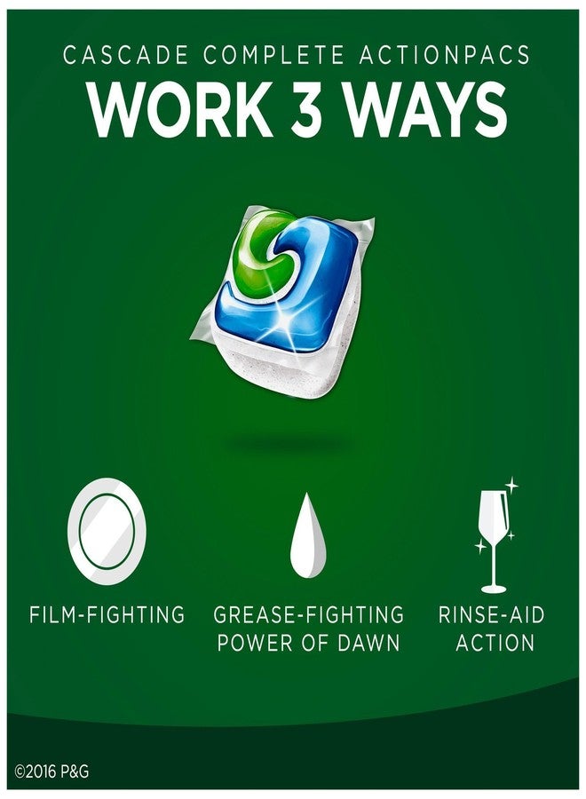 Cascade Complete Actionpacs Dishwasher Detergent, Fresh Scent, 38 Count - Image 4