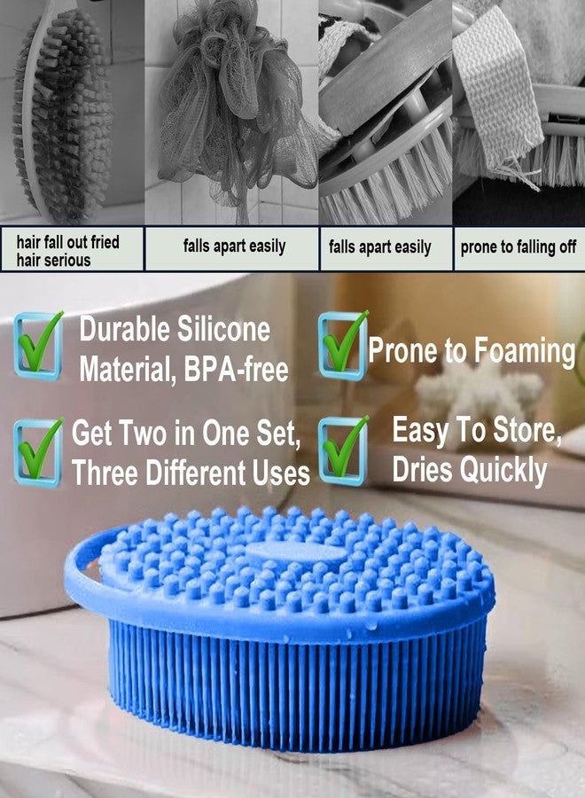 RamPula Silicone Body Scrubber - Dual-Sided Silicone Loofah for Shower, Soft Exfoliating Body Bath Shower Scrubber Loofah Brush Easy-to-Clean for Sensitive Kids Women Men All Kinds of Skin, Set of 2 - Image 2