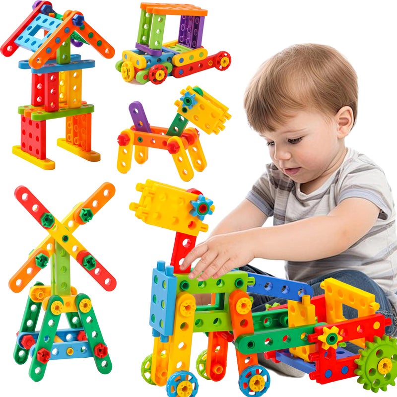 KUTOI Screw Building Blocks 92 Pcs Kids Games Sensory Construction Toy STEM Toy for Preschool Learning Activities Perfect Educational Building Toys for Boys and Girls 3 Above - Image 3