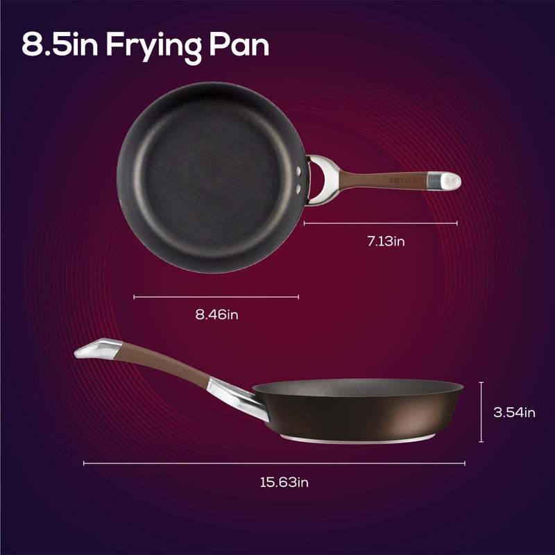 Circulon Symmetry Hard-Anodized Nonstick Frying Pan, 8.5-Inch, Chocolate - Image 3