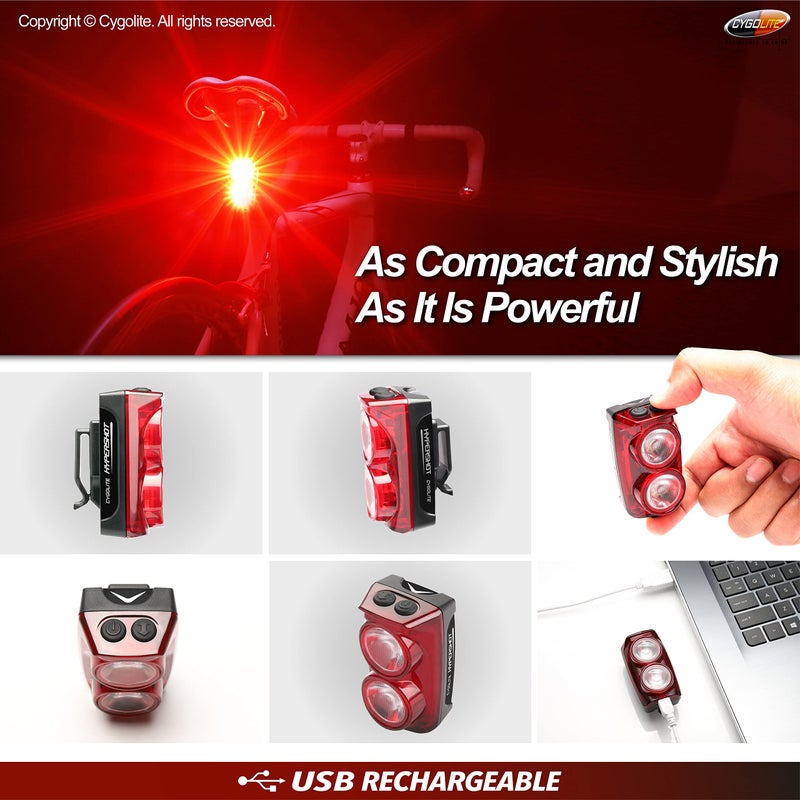 Cygolite Hypershot – 350 Lumen Bike Tail Light– 7 Night & Daytime Modes–User Adjustable Flash Speeds- Compact & Durable–IP64 Water Resistant–Secured Hard Mount–USB Rechargeable–Great for Busy Streets - Image 5