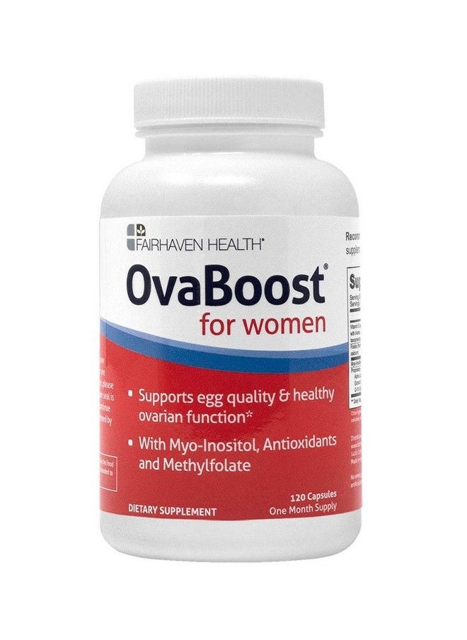 fairhaven health - مكمل غذائي طبيعي لزيادة الخصوبة من Ovaboost مع ميواينوزيتول وفولات Coq10 وفيتامينات التبويض وجودة البويضات للنساء (120 كبسولة) - Image 1