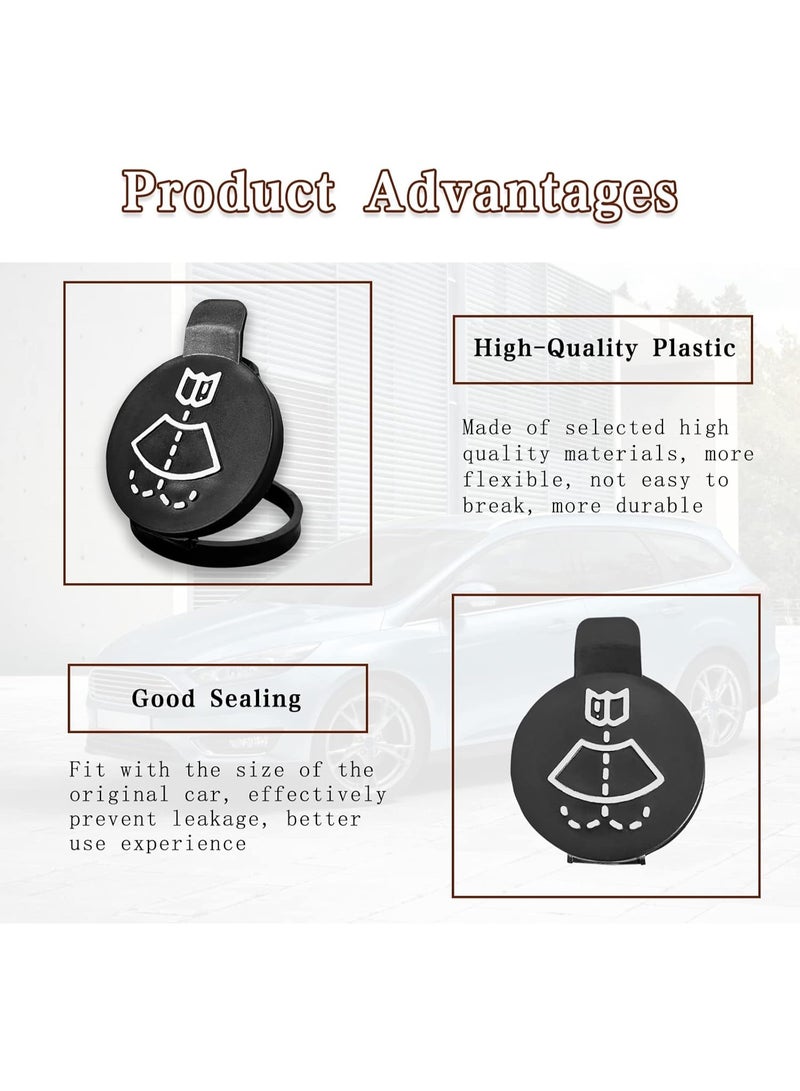 2 Pack Car Wiper Bottle Cover, Windshield Wiper Washer Fluid Reservoir Tank Bottle Cap, Car Wiper Bottle Cover Replacement Cap Compatible with GMC Chevrolet Buick Cadillac, - Image 3