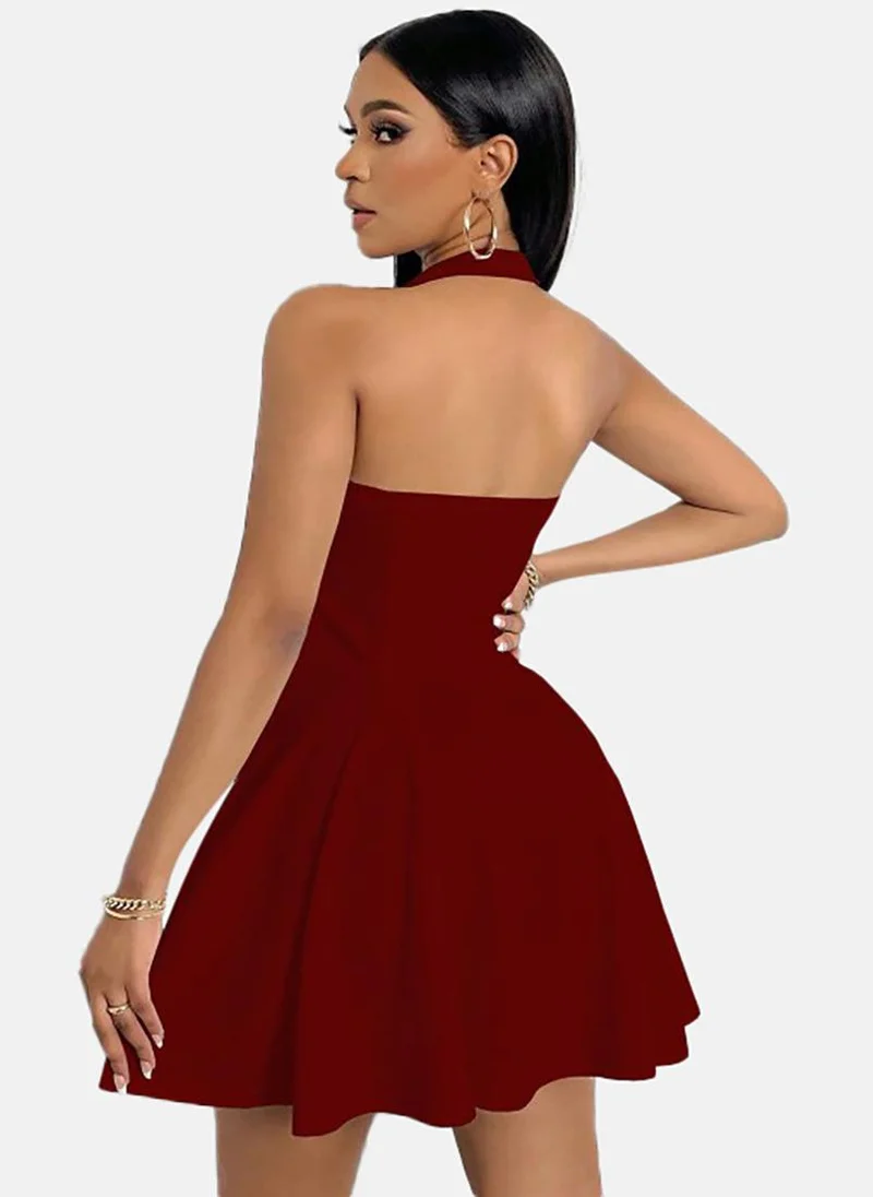 YUNIQEE Halter Fit Flare Dress