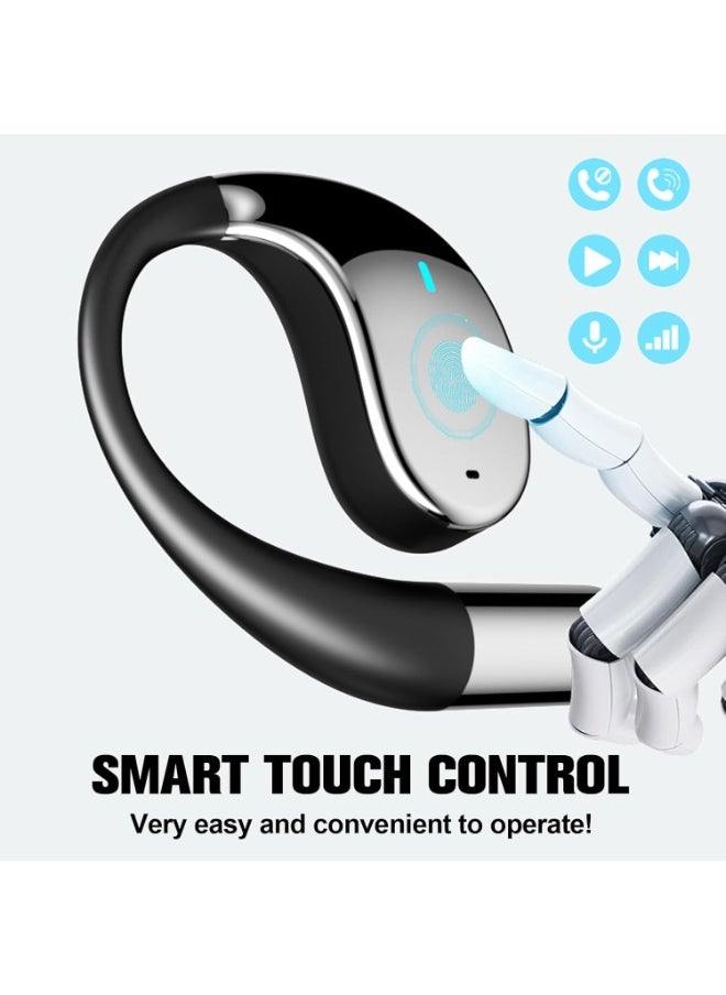 JBLTM Wireless open-ear bluetooth earbuds with ear hooks, painless wired earbuds, running sports earphones, open-ear bluetooth fitness earbuds, over-ear IPX5 waterproof earbuds, ENC noise-canceling wireless over-ear earbuds with LED digital display, charging case, sweat-proof for running, suitable for sports runners, black  - Image 5