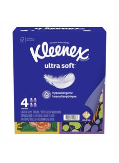 Kleenex Ultra Soft Facial Tissues, 4 Cube Boxes, 60 Tissues per Box, 3-Ply (240 Total Tissues), Packaging May Vary  - Image 2