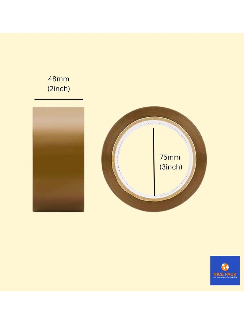 Nice Pack 6 Rolls 2" wide 45 yards Brown Premium Quality Tape for All Purpose use -Heavy Duty Packaging, Shipping, Moving, Sealing - Stronger & Thicker items, Office and Home.  - Image 2