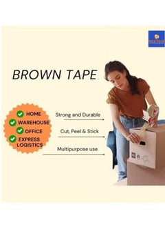 Nice Pack 6 Rolls 2" wide 45 yards Brown Premium Quality Tape for All Purpose use -Heavy Duty Packaging, Shipping, Moving, Sealing - Stronger & Thicker items, Office and Home.  - Image 5