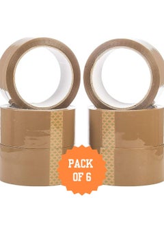 Nice Pack 6 Rolls 2" wide 45 yards Brown Premium Quality Tape for All Purpose use -Heavy Duty Packaging, Shipping, Moving, Sealing - Stronger & Thicker items, Office and Home.  - Image 1