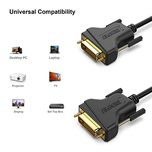 BENFEI DVI to DVI 10 Feet Cable 2K@60Hz Dual Link, DVI-D to DVI-D Cable - Image 3
