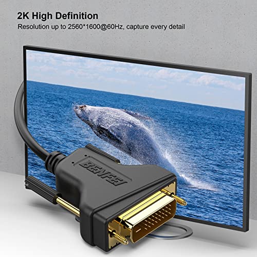 BENFEI DVI to DVI 10 Feet Cable 2K@60Hz Dual Link, DVI-D to DVI-D Cable - Image 2