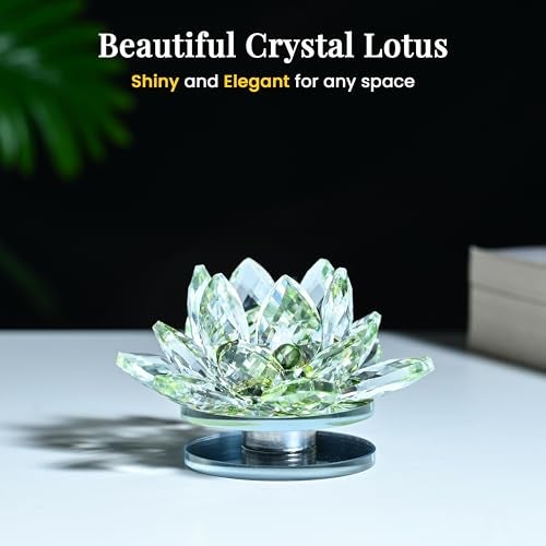 ZAICUS Crystal Lotus Flower Showpiece for Home Decor & Office Desk | Feng Shui Decorative Gift for Housewarming, Birthday, Spiritual & Festive Décor (Multicolor) - Image 2