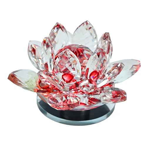 ZAICUS Crystal Lotus Flower Showpiece for Home Decor & Office Desk | Feng Shui Decorative Gift for Housewarming, Birthday, Spiritual & Festive Décor (Multicolor) - Image 1