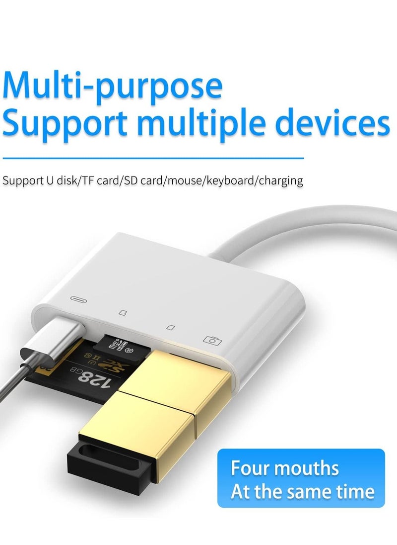 Generic - Camera Memory SD Card Reader Compatible for iPhone,Compatible with Lightning Male to USB Female OTG Adapter Micro TF Power Charging Splitter Charger Connector for Apple for ipad 12 11 xs xr x Camera - Image 1