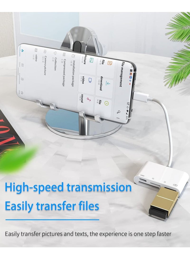 Generic - Camera Memory SD Card Reader Compatible for iPhone,Compatible with Lightning Male to USB Female OTG Adapter Micro TF Power Charging Splitter Charger Connector for Apple for ipad 12 11 xs xr x Camera - Image 1