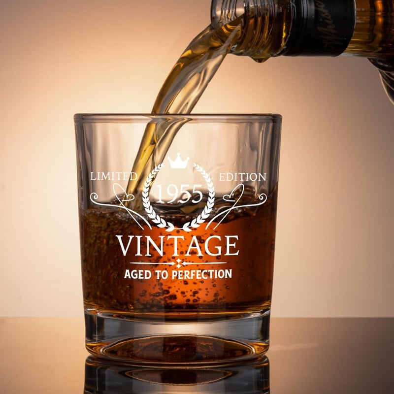 Ithmahco 2025 70th Birthday Gifts: Cool Mens 70th Gift Ideas, 1955 Whiskey Glasses, 70 Year Old Gift For Husband & Grandpa - Image 3