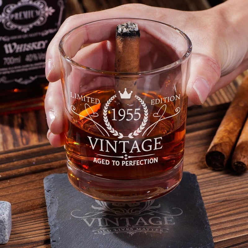 Ithmahco 2025 70th Birthday Gifts: Cool Mens 70th Gift Ideas, 1955 Whiskey Glasses, 70 Year Old Gift For Husband & Grandpa - Image 5