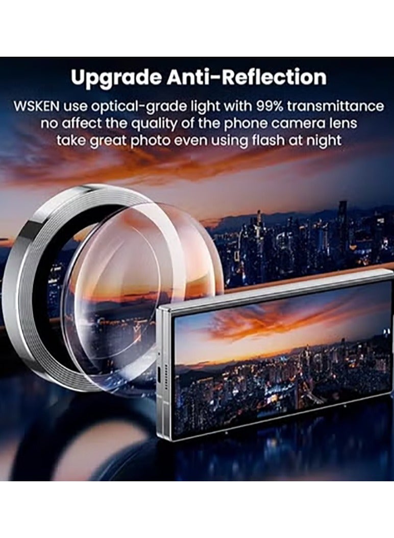 Compatible with Samsung Galaxy Z Fold 7 camera lens protector, Metallic texture style tempered glass camera lens cover Galaxy Z Fold 7 [Metal CD cable]- Silver  - Image 2