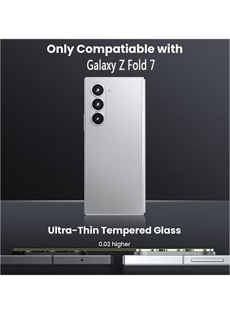 Compatible with Samsung Galaxy Z Fold 7 camera lens protector, Metallic texture style tempered glass camera lens cover Galaxy Z Fold 7 [Metal CD cable]- Silver  - Image 5