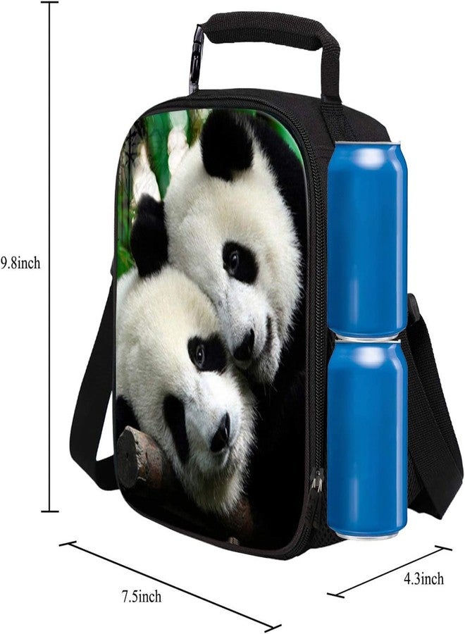 7-Mi Kids Lunch Bag Reusable 3D Design Snack Shoulder Bags with Zipper Online Insulated Thermal Girls Boys Lunch Tote Bags Cooler Box for Picnic(Panda) - Image 3