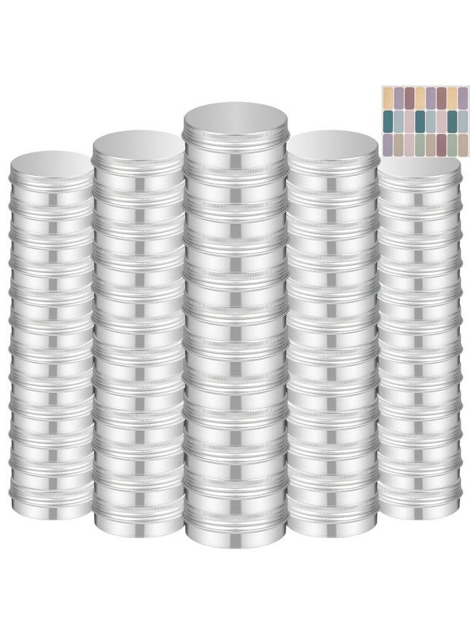 LIYAR 4 oz Tins with Lids,24 Pack 4oz Tins Wide Mouth Aluminum Tin Cans, Durable Salve Containers Round Metal Tins with Lid and Labels for Spices,Candles or Salve(Silver) - Image 1