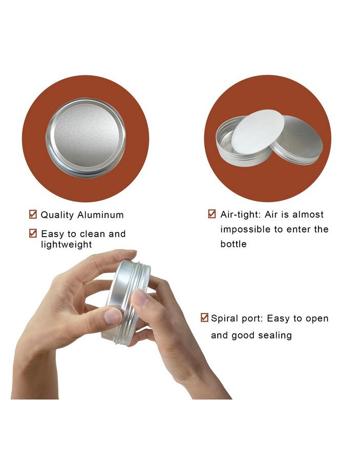 LIYAR 4 oz Tins with Lids,24 Pack 4oz Tins Wide Mouth Aluminum Tin Cans, Durable Salve Containers Round Metal Tins with Lid and Labels for Spices,Candles or Salve(Silver) - Image 3