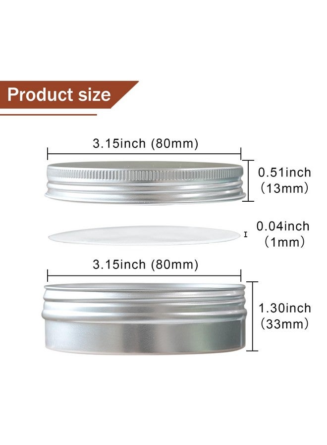 LIYAR 4 oz Tins with Lids,24 Pack 4oz Tins Wide Mouth Aluminum Tin Cans, Durable Salve Containers Round Metal Tins with Lid and Labels for Spices,Candles or Salve(Silver) - Image 2
