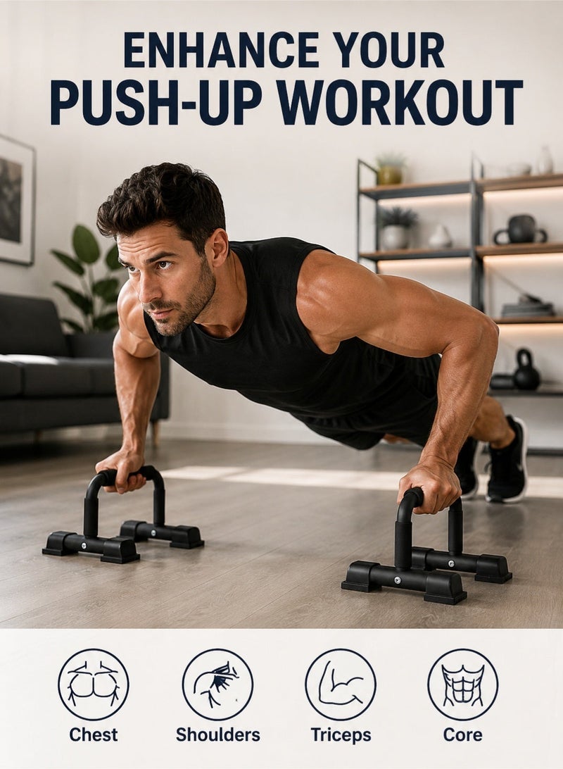 WALALLA Push Up Bar, Parallettes Bars with Foam Handles, Stable and Comfortable Calisthenics Equipment, Suitable for Handstand, L-Sit, Dip Bar, Strength Training for Indoor Outdoor Use - Image 3