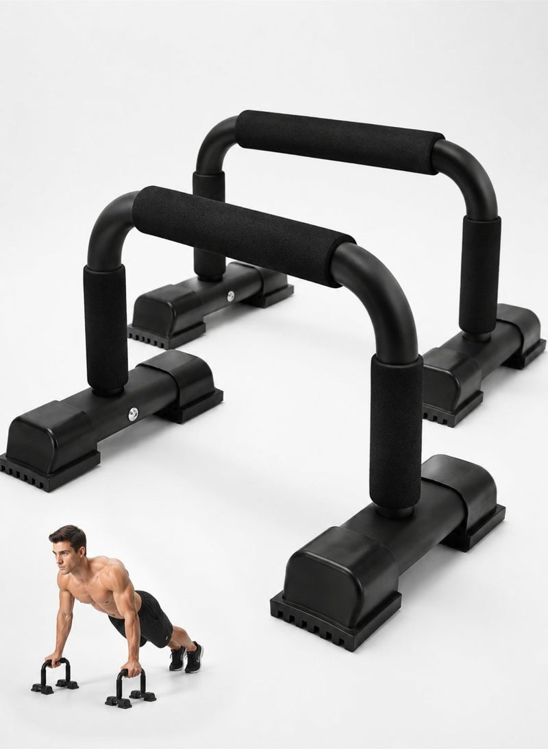 WALALLA Push Up Bar, Parallettes Bars with Foam Handles, Stable and Comfortable Calisthenics Equipment, Suitable for Handstand, L-Sit, Dip Bar, Strength Training for Indoor Outdoor Use - Image 1