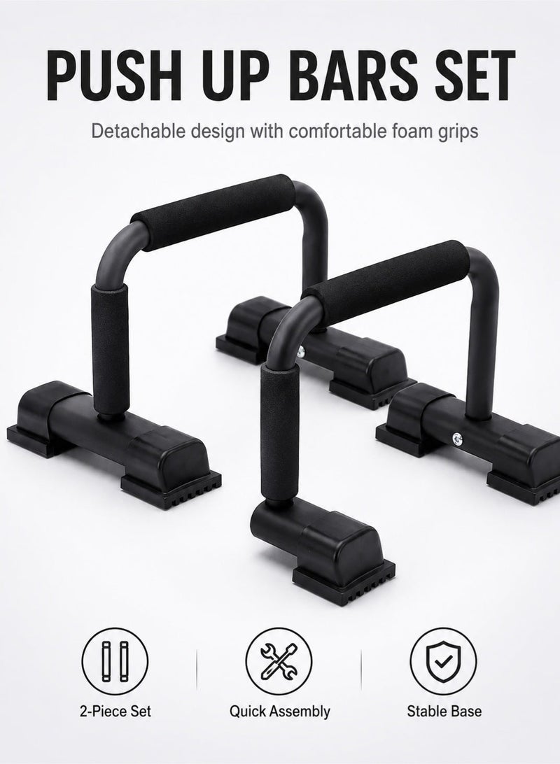 WALALLA Push Up Bar, Parallettes Bars with Foam Handles, Stable and Comfortable Calisthenics Equipment, Suitable for Handstand, L-Sit, Dip Bar, Strength Training for Indoor Outdoor Use - Image 2