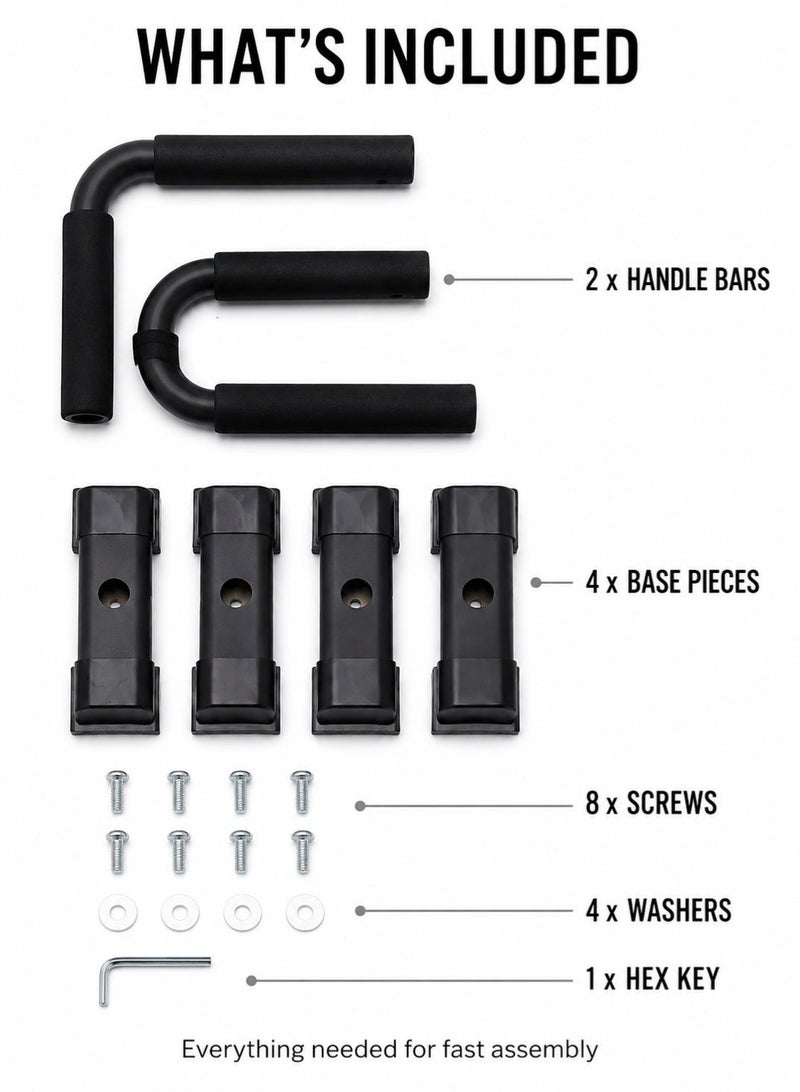 WALALLA Push Up Bar, Parallettes Bars with Foam Handles, Stable and Comfortable Calisthenics Equipment, Suitable for Handstand, L-Sit, Dip Bar, Strength Training for Indoor Outdoor Use - Image 5