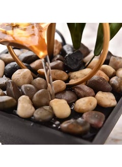 SHIKSHA PATRI Metal Water Feature Fountain for Home Decor by SHIKSHA PATRI Three Layers Indoor Water Fountain for Table River Rocks Indoor Zen Relaxation for Office Living Room Bedroom Decor for Gift 1Pcs  - Image 5