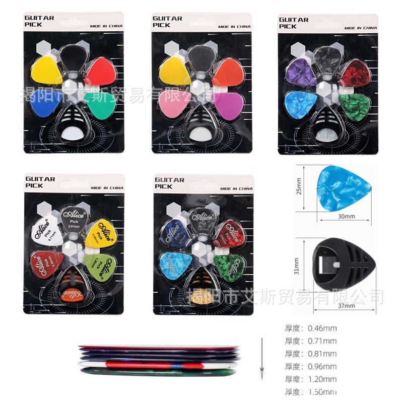 Guitar Picks Pick Bracket +6 Guitar Picks Applicable To Electric Wooden Guitar Bass Ukulele - Image 2