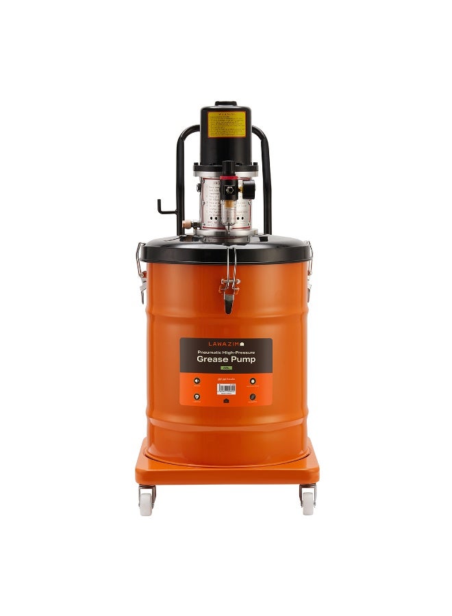 LAWAZIM High-Pressure Grease Pump - 40L/10.5 Gallon - Portable Pneumatic Air-Operated Grease Lubricator with Hose, Grease Gun, Pressure Gauge & Wheels for Automotive, Workshop, Garage & Industrial Use - Image 2