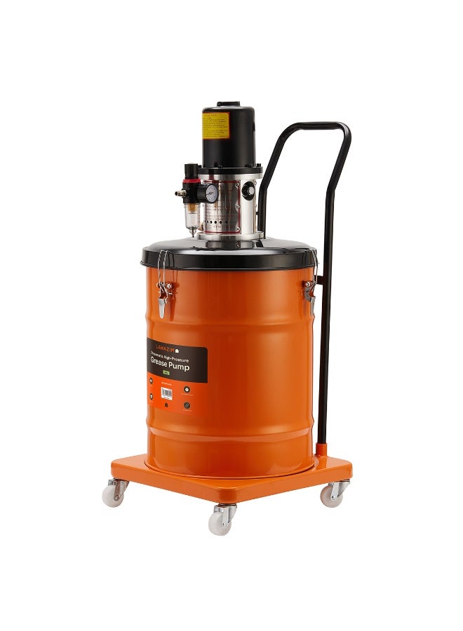LAWAZIM High-Pressure Grease Pump - 40L/10.5 Gallon - Portable Pneumatic Air-Operated Grease Lubricator with Hose, Grease Gun, Pressure Gauge & Wheels for Automotive, Workshop, Garage & Industrial Use - Image 4