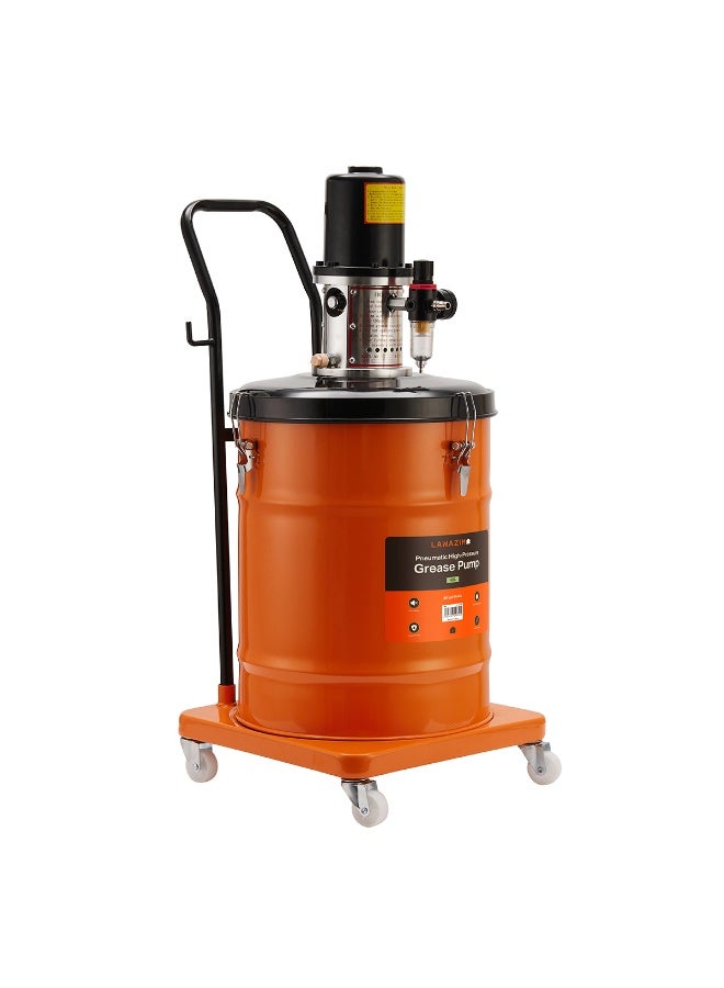 LAWAZIM High-Pressure Grease Pump - 40L/10.5 Gallon - Portable Pneumatic Air-Operated Grease Lubricator with Hose, Grease Gun, Pressure Gauge & Wheels for Automotive, Workshop, Garage & Industrial Use - Image 3
