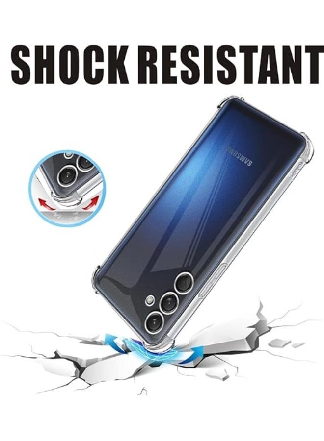 جراب متوافق مع هاتف Samsung Galaxy M55 جراب شفاف بأربع زوايا مدرعة لحماية الجسم بالكامل من مادة TPU المضادة للاصفرار - شفاف - Image 4