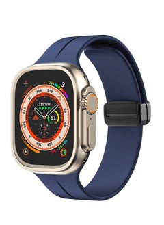 TenTech Silicone Magnetic Sports Band for Apple Watch Ultra/Ultra 2, Size 49mm 45mm 44mm 42, Soft Band for iWatch Series 9/8/7/6/5/4/3/2/1/SE - blue